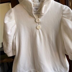 Ba&Sh Kids Cream Buttoned Hoodie